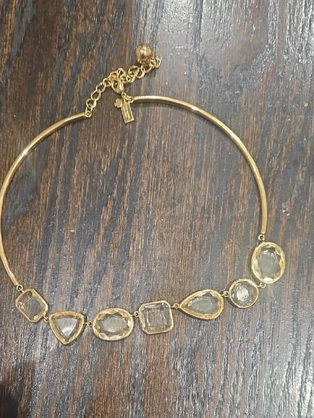 kate spade Gold Tone Clear Stone Collar Necklace